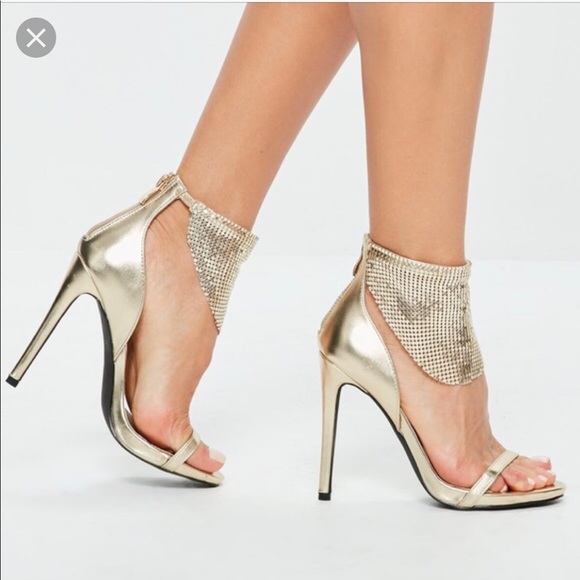 barely there gold shoes